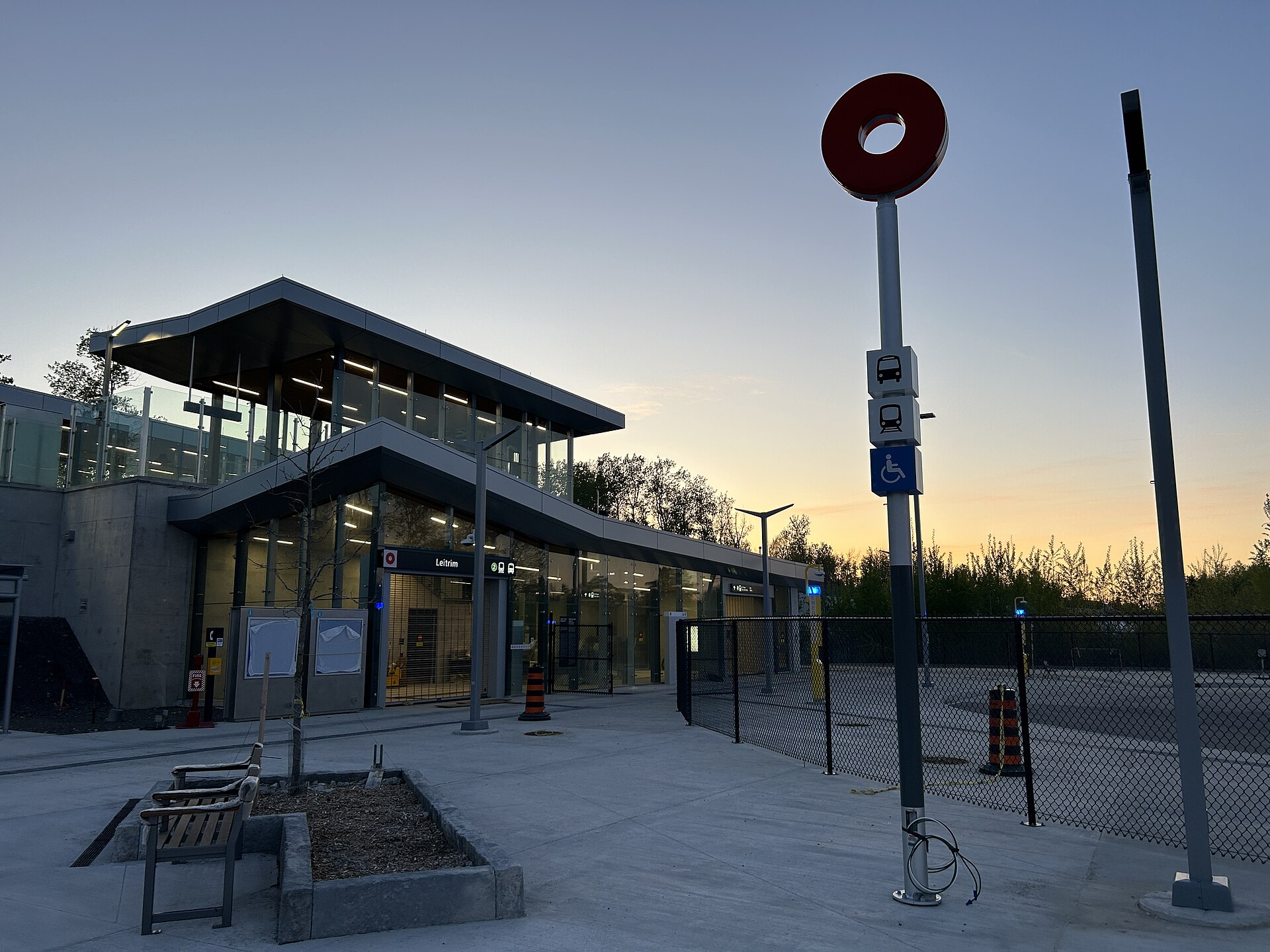 Leitrim O-Train station at dusk